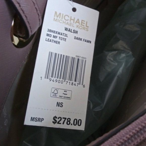 Michael Kors MK Saffiano Leather Tote in Dark Fawn Color RARE FIND! - Picture 2 of 15